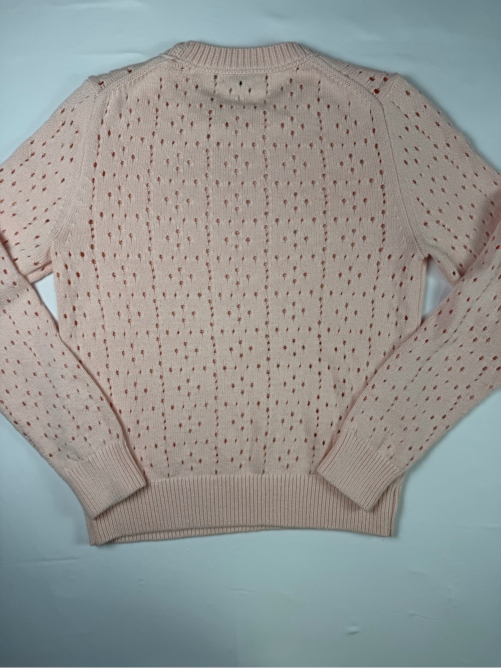J. Crew - Point Sur Collection Pale Pink Openwork Crewneck Sweater - Perfect M - Picture 9 of 14
